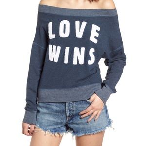 Love wins off the shoulder pullover, SUNDRY